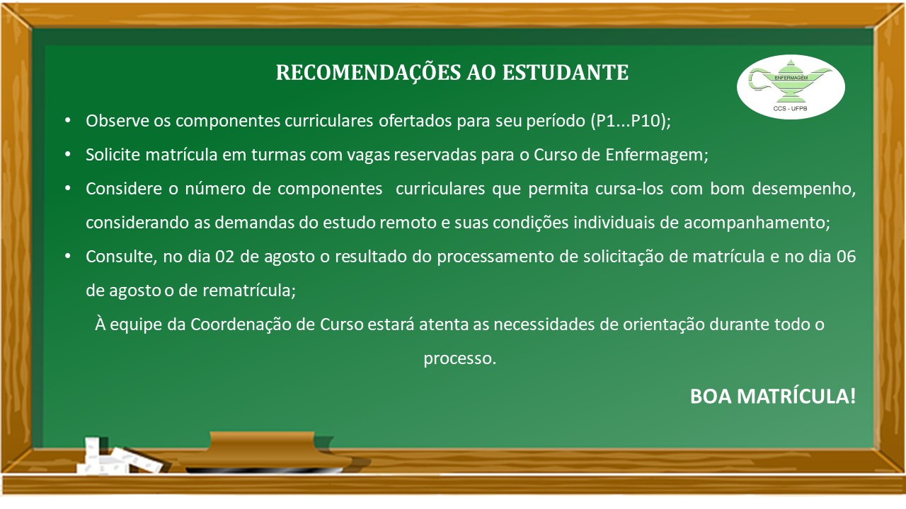 RECOMENDAÇÕES AO ESTUDANTE 2021.1